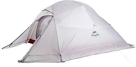 Naturehike Cloud-Up 3 Ultraleichtes Zelt 3-Personen-Rucksackzelt zum Wandern Camping im Freien (20D Grau mit Rock)