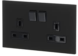 ABB Steckdose Einbaumontage 2-fach Schwarz, 2-polig / 13A