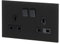 ABB Millenium Double Plug Sockets • Black Premium Finish 13A Electric Wall Socket • Elite Design for the Home and Business • AM239147-SB 2G BS DP Switched Double Socket
