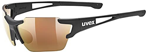 Uvex sportstyle 803 race CV V small - Sportbrille für Damen und Herren - konstraststeigernd & verspiegelt - selbsttönend - black matt/red - one size