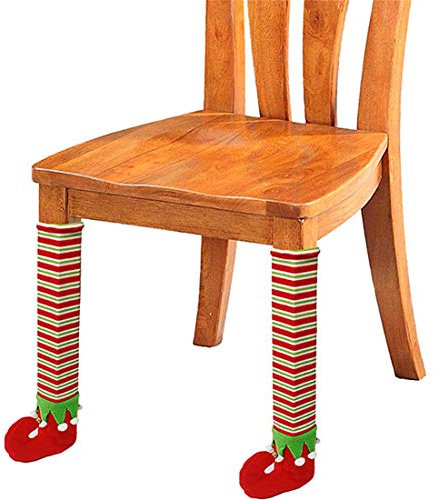 Molinter Stuhlhusse Weihnachten Stuhlüberzug Stuhlbezug Nikolaus Stuhlabdeckung für Weihnachtstisch Esszimmer Haus Dekoration 2Stück/Set (Stil 2)