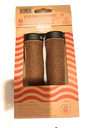 Planet Bike Happy Hands Dura Cork Lenkergriffe und Endstopfen zum Einrasten an Fahrrädern, für MTB, ATB, BMX, Elektro, Mountain und Flat Bar Rennrad, Dunkelbraun