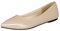 MISSUIT Damen Flache Pumps Lack Spitz Ballerinas Pointed Toe Schuhe Geschlossen(Beige,34)