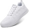 ANBIWANGLUO Baskets pour Femmes Chaussures de Course athlétiques Chaussures de Marche à Lacets Chaussures de Sport en Plein air Respirantes pour Le Jogging Blanc 42 EU