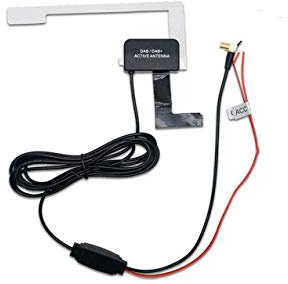 Riloer Dab Antenna Car Antenna Adapter, DAB Car Antenna DAB + Digital Radio Antenna Car Antenna Glass Windshield SMB Male Plug