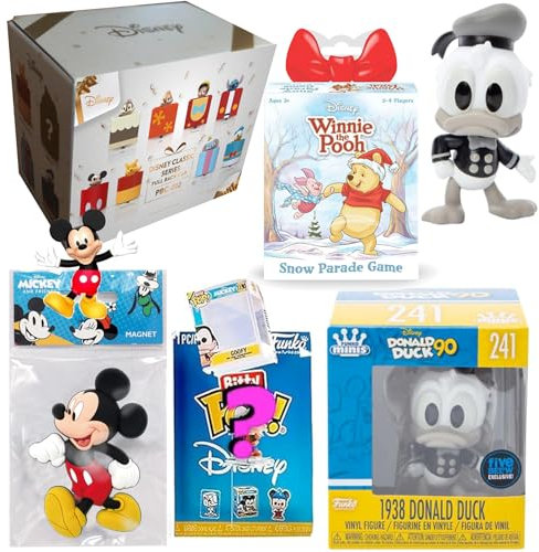 Magic Mickey Pocket Pop! Mini Figure Sorcerer Exclusive Bundled with Compatible with Rubik's Cube Park Puzzle + Disneyland Anniversary Trading Collector Cards Theme Pack 3 Items