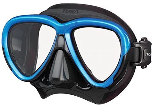 Tusa Intega tauch-Maske schnorchel taucherbrille Profi (Black/Fishtail Blue)