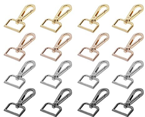 Pamtns 16 Stücke Karabinerhaken Metall Karabiner Schlüsselanhänger Haken Drehbarer Karabiner Schlüsselring Verschluss Hummer Haken Schlüsselanhänger Tasche Haken Schiebeschnalle
