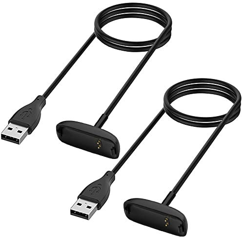 Kissmart Charger for Fitbit Inspire 2 Fitness Tracker, Replacement Charging Cable Cord Accessory for Fitbit Inspire 2 [2-Pack, 3.3ft/1m]