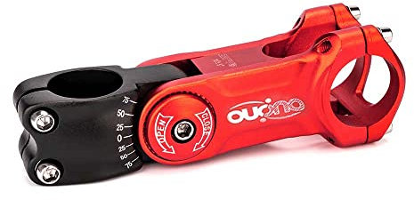 Fahrradvorbauten, verstellbar, 0–60 Grad, 31,8 mm, 90/110 mm, für Lenker, Fahrrad, Lenker, Erhöhung für Rennrad, Mountainbike, MTB, BMX (110 mm, rot)