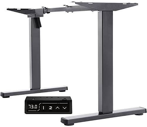 Flamaker Höhenverstellbarer Schreibtisch Elektrisch Tischgestell Höhenverstellbar Elektrisch 2-Fach-Teleskop Mit Memory-Steuerung Höhenverstellbarer Schreibtisch Gestell (Grau)