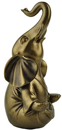 Boulevard East Concepts Glücksbringer Elefant Buddha Figur mit erhöhtem Stamm - Yoga Geschenke, Geschenke für Yoga-Liebhaber, Yoga-Geschenke für Frauen