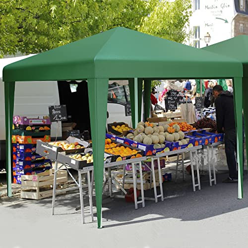 YITAHOME Tonnelle de Jardin 3x3m Pliable Pop Up Tente imperméable Anti-UV Barnum Pliant One Push Chapiteau avec Sac de Transport et Cordes pour Camping/Fête/Plage/terrasse/marchés, Vert