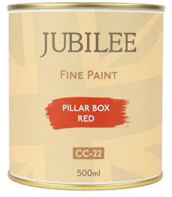 Guild Lane Jubilee Furniture Paint – Upcycle & Transform Wood, Metal & Glass – Soft Sheen Finish for Indoor & Outdoor – Durable & Easy to Apply Multi-Surface Paint (Pillar Box Red, 500ml)