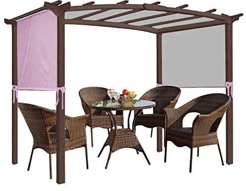 NIMOSA Außenpergola Ersatz Schattenabdeckung Abdeckung Baldachin, gekrümmte Pergola -Struktur stabil langlebiger Markise, universeller Ersatz Schatten Baldachin oberer Deckel für Pergola,Rosa,5.2×2 m