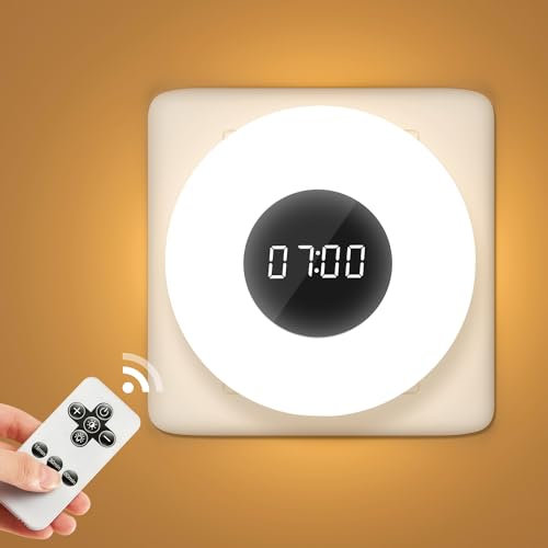 Nachtlicht,3 Farben & 10 Helligkeitsstufen Nachtlicht Steckdose,Nachtlicht Steckdose Kinder Mit Uhr,Fernwirktechnik & Timer Nachtlicht Dimmbar,Nachtlicht Steckdose Kinder für das Zimmer Ihres Kindes