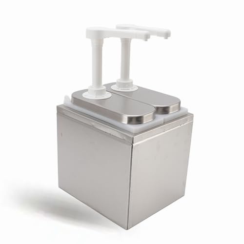 Stazione di Pompaggio per Condimenti - Distributore di Salsa e Miele per Uso Domestico in Plastica e Acciaio Inossidabile con Doppia Testa (1L/Testa)