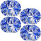 PUZINE Cheerleading-Pompons, Metallic-Cheer-Pompons mit Trainings-Taktstock-Griff für Team-Sport, Spirit, Squad, Cheerleader, Blau und Silber, 4 Stück