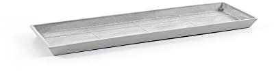 ECOPOTS Soucoupe Rectangular 80 Blanc Gris - 78,9 x 20 x H. 4 cm