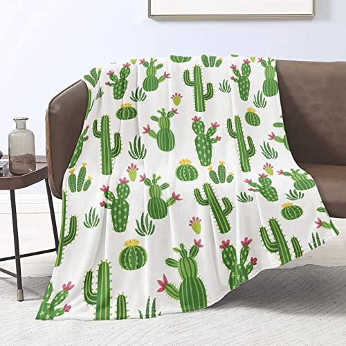 Domgoge Kuscheldecke Kaktus Kinder 3D Kaktus Flauschig Flanell Fleecedecke Decke TV-Decke Decken Erwachsene Frauen Geschenk Sofa, 130cm x 152cm