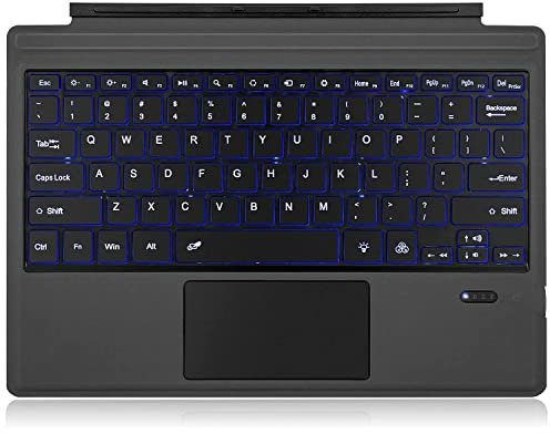 GUPENAA Tastatur für Surface Pro 7 Plus/Pro 7 / Pro 6 / Pro 5 / Pro 4 / Pro 3, Ultraflache drahtlose Bluetooth-Tastatur mit Hintergrundbeleuchtung und Trackpad, Akku,English and Russian