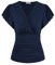 Damen V-Ausschnitt T-Shirt Kurzarm Einfarbig Slim Fit Plissee-Tops Tunika Blusen