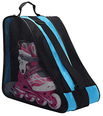 zalati Rollschuh-Tasche, Netzstoff, atmungsaktiv, verstellbarer Schultergurt, für die meisten Rollschuh-Schuhe, Blau