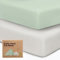 Baby Spannbettlaken 70x140 - Baby Bettwäsche Spannbetttuch, 2er Pack Bettlaken Babybett, Spannbettlaken Kinderbett, Spannbettlaken für Babybetten, Baumwolle Bettlaken Kinderbett (Sage)