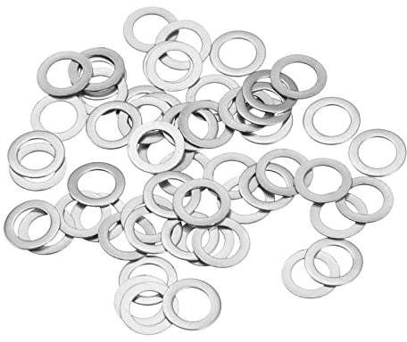 sourcing map Rondelle piatte M5 in acciaio inox 304, 50 pezzi, 5 x 8 x 0,1 mm, distanziatori ultra sottili per bulloni a vite, riparazione elettronica, automobilistico