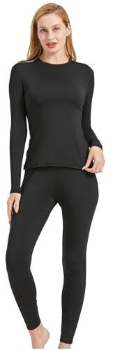 UNIQUEBELLA Thermo Unterwäsche Damen, Skiunterwäsche Atmungsaktiv Funktionsunterwäsche, Antibakteriell Schnelltrocknend Thermowäsche Set - Sport Warme Unterwäsche für Herbst Winter
