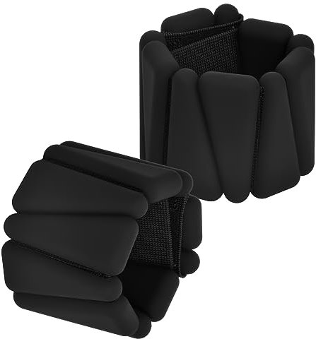 Daelesr 2 Pcs Adjustable Wrist Ankle Weights 1lb Each, Wearable Bearing Wristband for Women Men Kids, Silicone Weighted Arm Leg Straps Bangles, Heavy Fitness Weight Bracelet for Yoga Running Walking