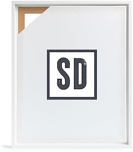 Stallmann Design Schattenfugenrahmen für Keilrahmen | 100x150 cm | weiß | MDF Rahmen für Leinwände mit Tiefeneffekt | mit Montagezubehör | Rahmen ohne Glas und Rückwand