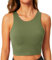 BAYDI Sport BH Damen ohne Buegel Bustier Hochgeschlossenes Crop Top Racerback Tanktops Abnehmbare Polsterung Yoga Bra Graues