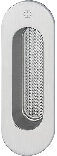 HOPPE 3635280 Hebeschiebetürmuschel Omega außen oval, Aluminium, 35 x 105 mm | edelstahlfarbig matt