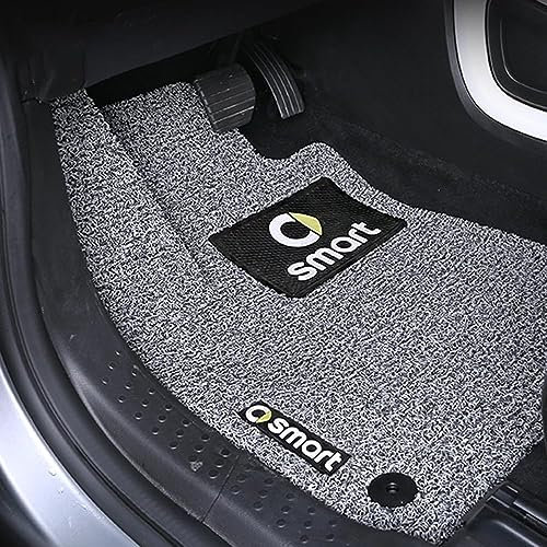 Leder Fußmatten Auto, für Smart Fortwo 451 2009 2010 2011 2012 2013 2014 rutschfeste Auto Teppich Set, Strapazierfähigen Kantenschutz Fussmatten Zubehör,C
