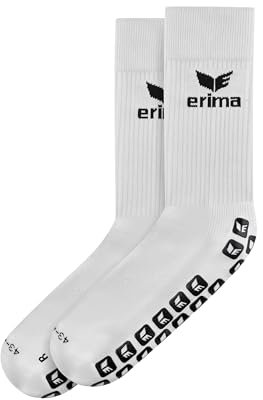 Erima Unisex Trainingssocke GRIP, Weiß/Schwarz, 43-46 EU