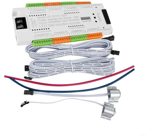 FACAIIO Stair Light Controller,Intelligent Motion Sensor LED Stair Lighting Kit With Motion Sensor, 32 Channel LED Stair Lighting, Adjustable Stair Light Controller Step
