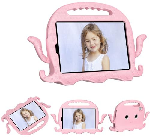 MUDASANQI Funda compatible con Lenovo Tab M9 (TB-310FU) de 9.0 pulgadas con soporte de asa, esquinas gruesas, protección contra impactos, funda ligera a prueba de golpes, apta para niños (rosa)