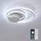 Dorlink Deckenlampe LED Dimmbar, Doppelringe Deckenlampe Schlafzimmer mit Fernbedienung 22W 1980LM, Lampe Wohnzimmer 3000K-6500K, Weiß Esstischlampe, Moderne LED Deckenlampe für Küche, Ø40CM