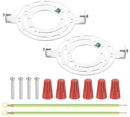 PATIKIL Kit de Support de Fixation Universel pour Luminaire de 130 mm (5,12), 2 Ensembles de Barres Transversales de Lumière avec Plaque de Plafond Ronde et Vis pour Luminaire Mural