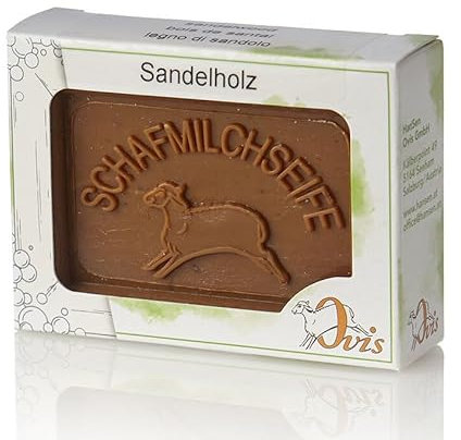 Schafmilchseife Ovis Verpackt 100g Sandelholz Naturseife Seife Schafmilch Ohne Zusätze Empfindliche Haut Reinigung und Pflege