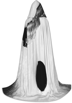 ASEELO Kapuzenumhang für Teenager Eishockey Kunst Halloween Kapuzenumhang Umhang Cosplay Verkleidung Kostüm für Halloween Weihnachten Kostüm Party S