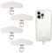 WrteEase 4PCS Phone Tether Tags,Stainless Steel Phone Lanyard Connectors,1.89x0.91in Matel Steel Mobile Phone Strap Pads with the Small Metal Ring,Safe and Reliable,Daily Use,Silver