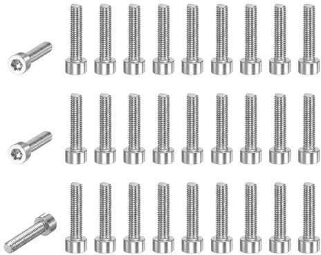M METERXITY 30 Pcs Vis Cannelée à Boulon Torx T25 M5x20mm Vis à Tête Cylindrique à Pas de 0,8mm Acier Inoxydable 304 pour Pièce de Rechange pour Tronçonneuse [Argenté]