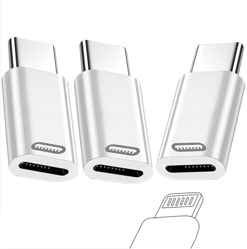 3 Pcs Lightning Female to USB C Male Adapter,Lightning to USB C Adapter Converte,with 35W Fast PD Charger & Data Transfe for The IPhone 16 Series,iPhone 15/15 Pro/15 Pro Max/15 Plus,iPad Pro/Air