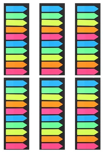 Wanmu Haftstreifen, 1200 Stück Klebezettel Klein Pfeilflaggen Tabs Haftnotizen Sticky Notes Selbstklebende Haftmarker Mehrfarbig Tabs Index für Seitenmarkierung Büro Schule Klebemarkierung