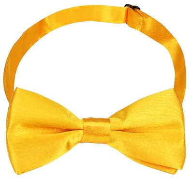 MAIANY Klassische Kid Bow Tie Fliege für Kinder und Jungen, Größe anpassbar, für Festtags-Hochzeit-Festanzüge und Geburtstagspartys, modischer Kinderfliege-Zubehör (Gelb)