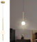 Modern Pendelleuchte Kugel, Nordisch Nachttisch Hängelampe Schlafzimmer Einfache Lange LED Sphärische Deckenlampe Gold Metall, für Esszimmer, Wohnzimmer, Kücheninsel, Loft 1 Lichter