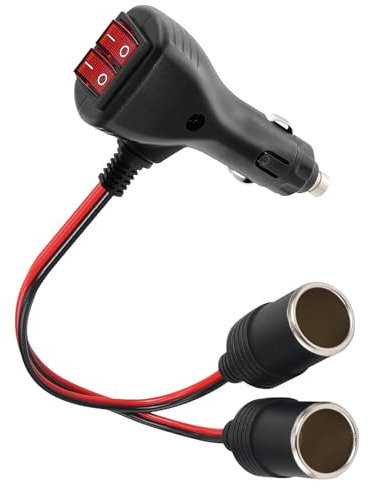 2 cavi di prolunga per auto, distributore accendisigari, presa accendisigari da 12 V, con due interruttori indipendenti, adattatore accendisigari, per altri dispositivi elettronici, auto