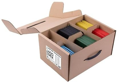 DECKLINE Abstandshalter Kunststoff - 600 Stück - 40 x 100 mm - Im Set: 1, 2, 3, 4, 5, 6 mm - MIX Distanzklötze aus Kunststoff für Fußböden, Fenstern und Türen - Verglasungsklötze - Unterlegplatten